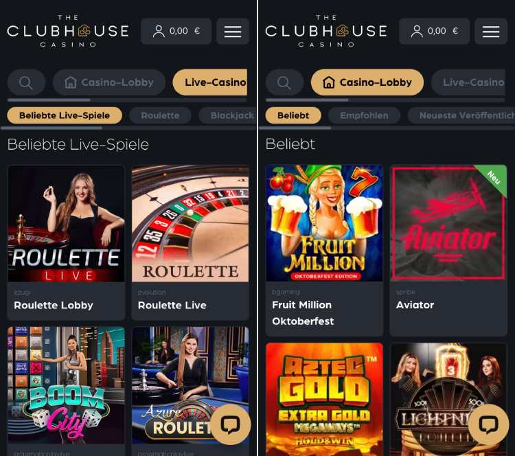 The Clubhouse Casino Web-App