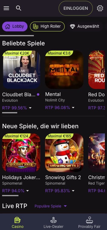 cloudbet spieleauswal