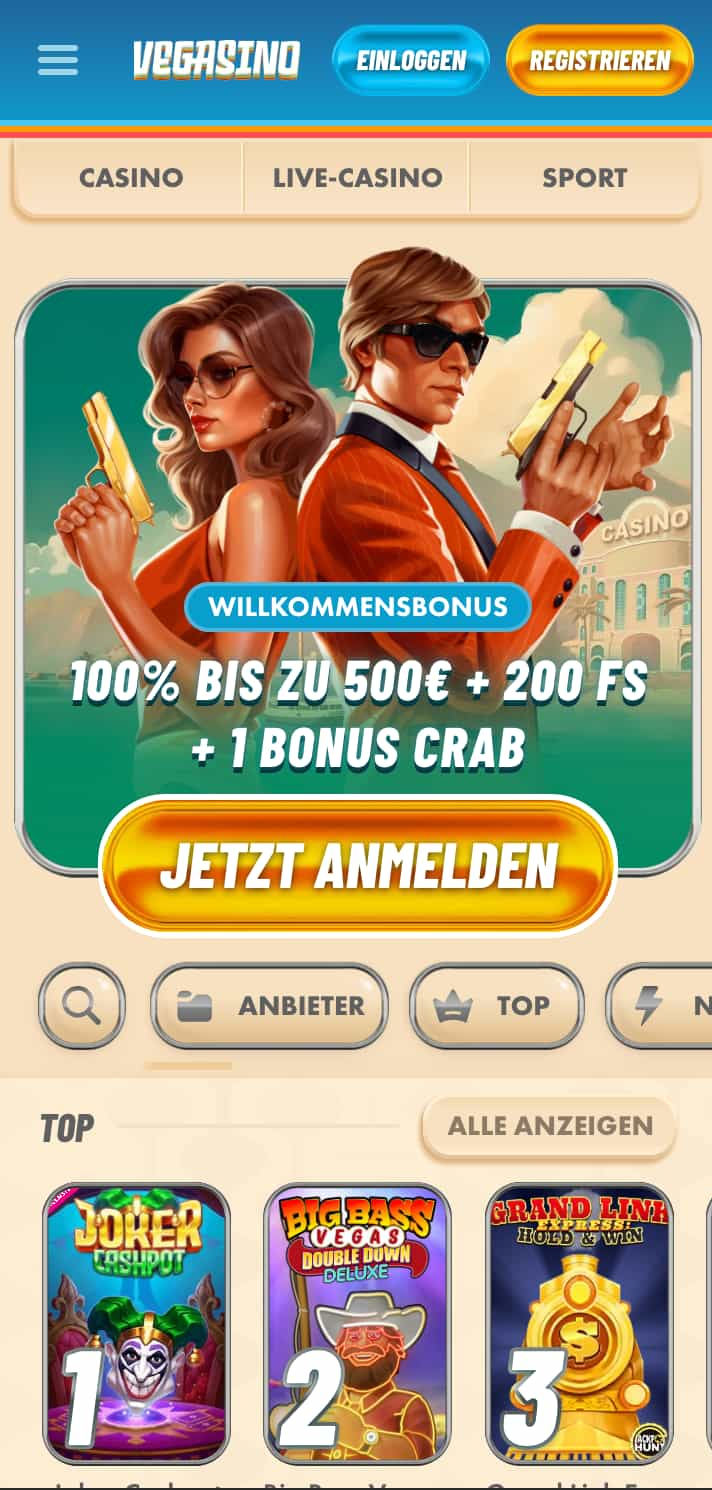 vegasino casino bonus