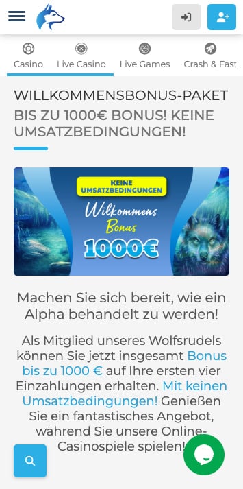 wolfy casino bonus