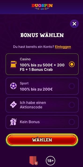 duospin casino bonus