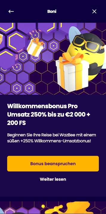 wazbee casino umsatzbonus